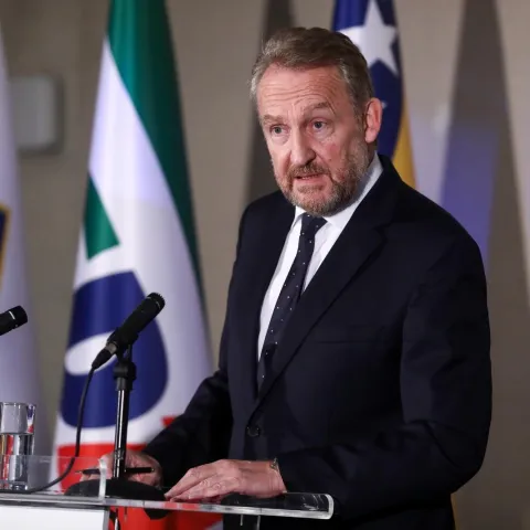 30.12.2020., Sarajevo, Bosna i Hercegovina - Konferencija za medije Stranke demokratske akcije na kojoj se obratio predsjednik ove stranke Bakir Izetbegovic. Photo: Armin Durgut/PIXSELL