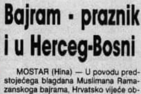 Obilježavanje Bajrama u Herceg-Bosni