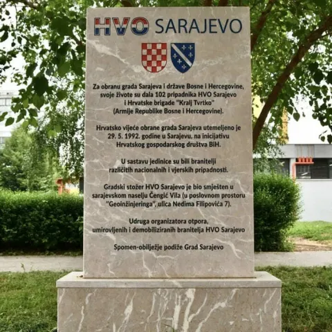 Spomen-ploča braniteljima HVO Sarajevo