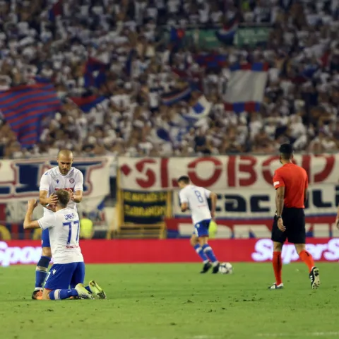 Split, 04.08.2022 - Prva utakmica 3. pretkola nogometne Konferencijske lige Hajduk - Vitoria Guimaraes