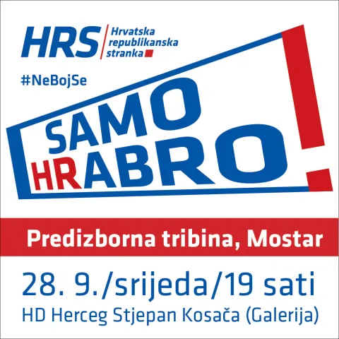 HRS organizira predizbornu tribinu&nbsp;u Mostaru