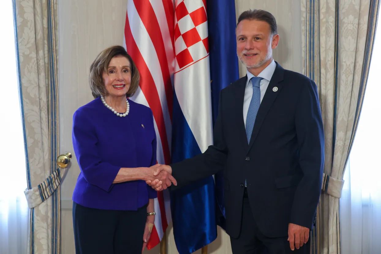 Zagreb, 24.10.2022 - Predsjednik Hrvatskog sabora Gordan Jandroković sastao se s predsjednicom Zastupničkog doma američkog Kongresa Nancy Pelosi.