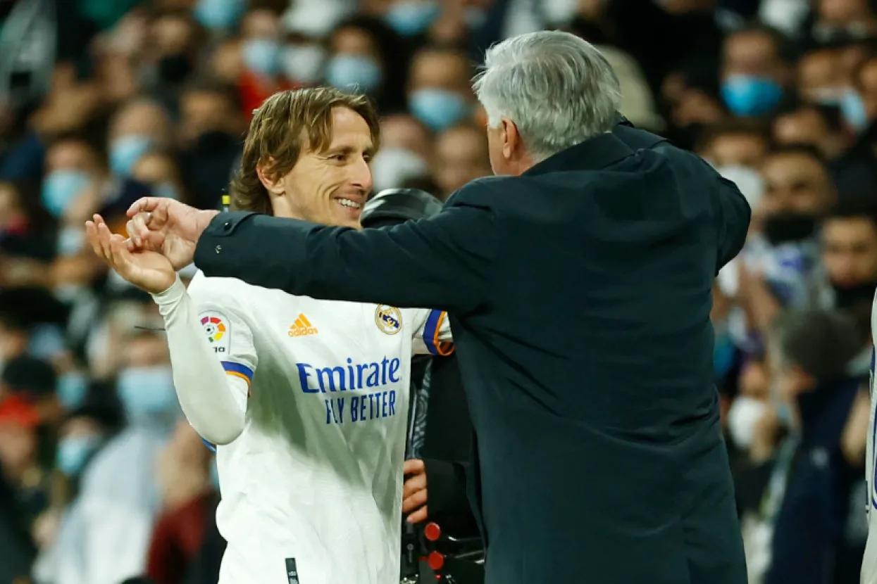 Luka Modrić i Carlo Ancelotti