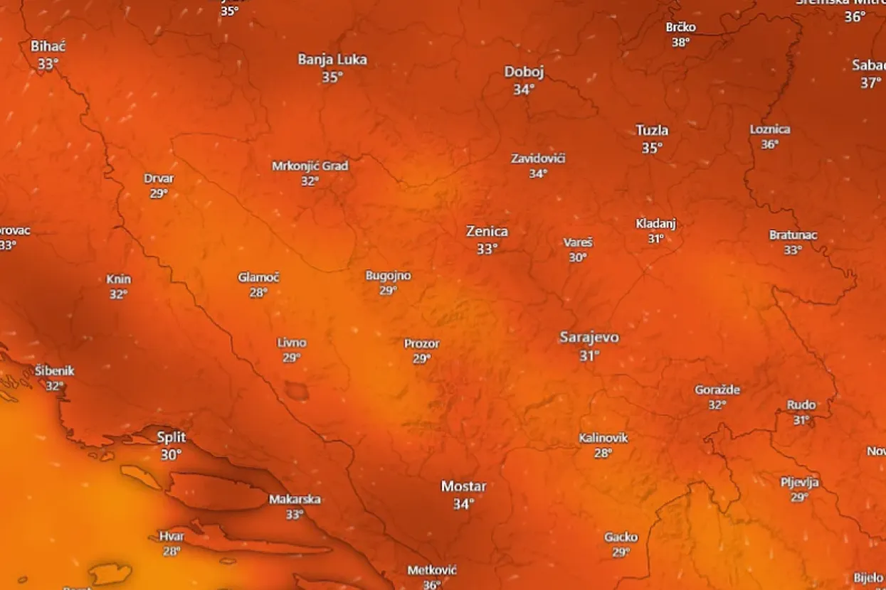 Temperature koje nas očekuju sutra u 15 sati 