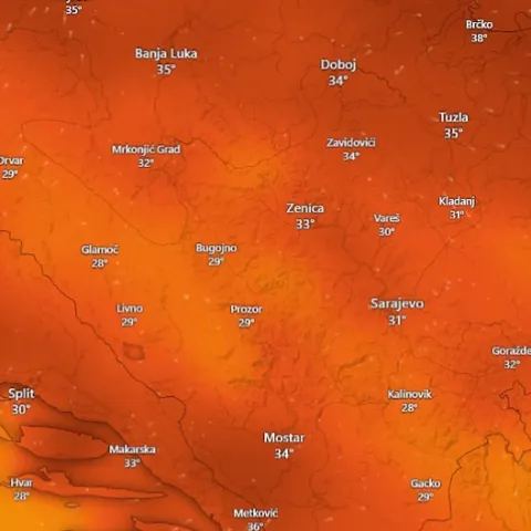 Temperature koje nas očekuju sutra u 15 sati 