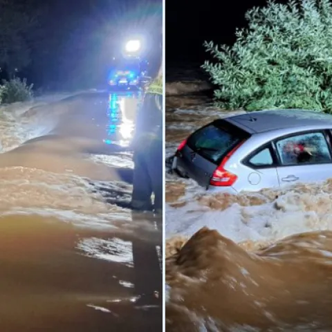 Bujica odnijela vozilo s roditeljima i djecom