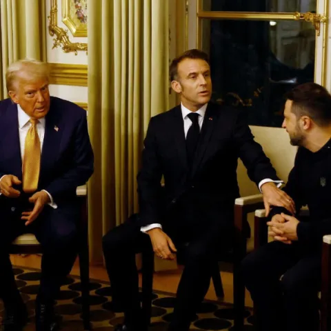 Trump. Macron i Zelenski